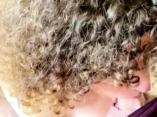 Blonde beginner blowjob POV in public