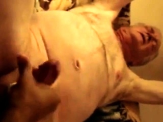 giving grandpa a serving to hand.