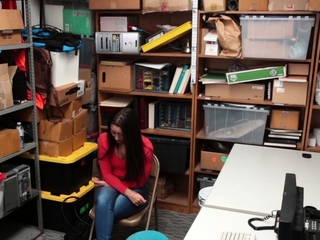 Scorching shoplifter stroking and using