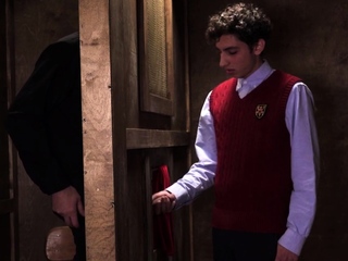 Twink eats catholic priest cock
