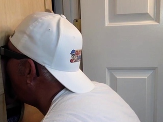 Gloryhole mature DILF sucking just before breeded from behind