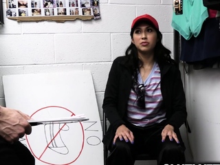 Teen with black hair stripped and her pussy gets fucked difficult