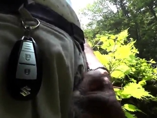 Japanese old man Exposure in the open air