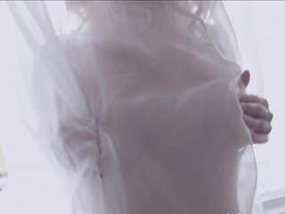 Staggering blonde young maiden is playing with her cooter