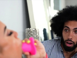 Stretching her tight butt making use of fat dark meat