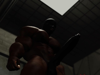 Massive black cock inside a attractive ballgagged brunette in chains