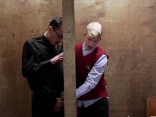 Horny altarboy riding cock raw