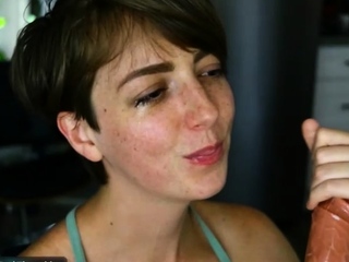 Tattoed Amateur Webcam Girl Hot Dildo Action Masturbation