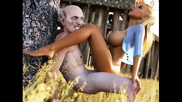 Old farmer bangs teen with massive tits