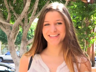 Angelic young brunette Nicole is generating a solo erotic video