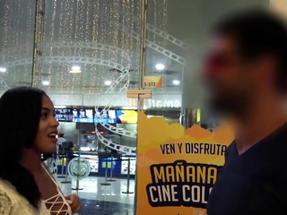 Hot tan lines on Colombian model s excellent tits