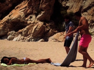 Attractive Portuguese babe Noe Milk beach seduction and sex