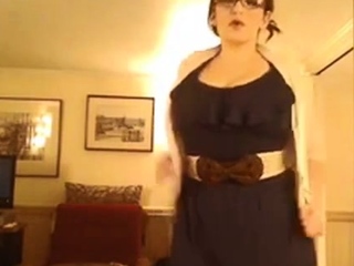 Busty schoolgirl PAWG strips