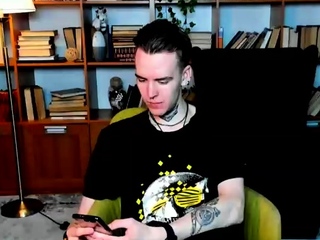 Gay twink solo for this enormous cock jacking off