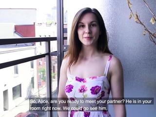 Initial time porn audition with attractive squirting French