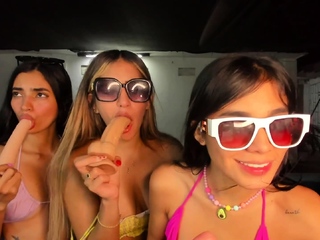 Blonde and brunette lesbians toying cunt