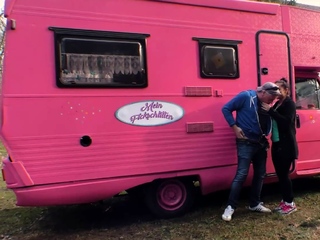 German teen Hitchhiker choose up and fuck in vehicle with grandpa