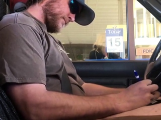 Horny Guy Bustin A Nut at the Bank ( Hands free of charge Public Cum )