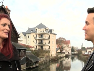 Hot pussy fuck and cum on tits with tattooed French redhead