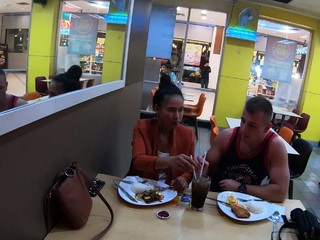 Amateur Asian European couple obtaining sex