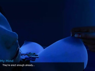 Brunette cums to hentai