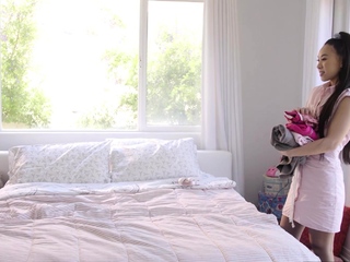 Dirty residence owner spied hot Asian nanny