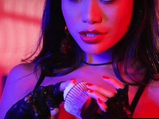 Petite asian babe rubbing her compact tits