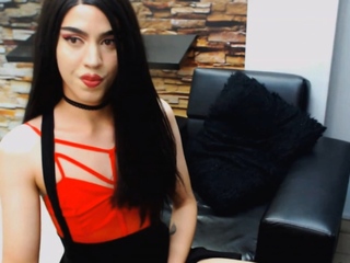 Shemale tranny enjoying solo masturbation