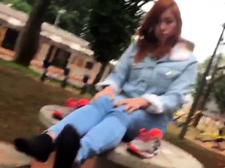 Attractive Asian naked foot fetish action