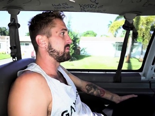 Str8 college uniform wink cocksucked by stud in the van