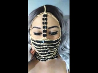 Ass and pussy toying attractive solo babe in close up masturbation