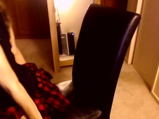 Busty curly brunette with significant boobs fucks on couch