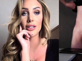 CFNM femdom busty MILF teases webcam jerker till he cums