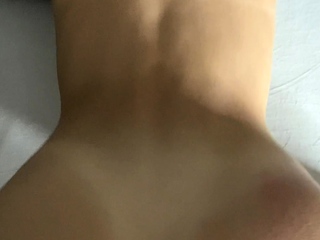 Glam blonde ass cumshot following hardcore anal