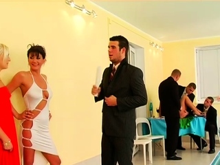 Perverted scenes with beautiful honeys fucking in a group