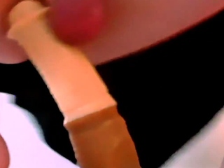 Shemale tranny enjoying solo masturbation