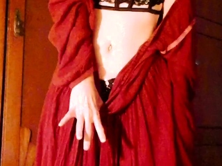 Amateur striptease and Solo masturbation