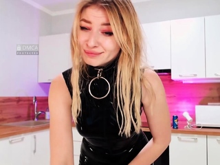 Attractive blonde milf goes solo with a red dildo