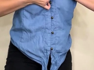 Brunette seductress functioning her huge boobs and hot ass