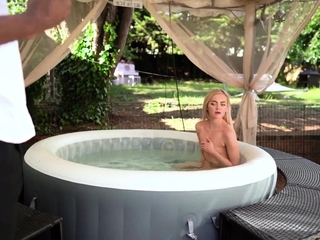 Dom IR babe teasing black wanker outside