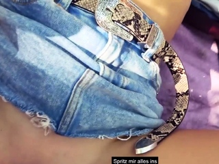 Tiny tit blonde latina fucks cock POV