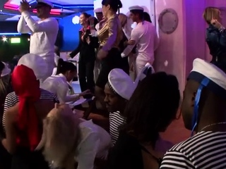 Wild honeys are receiving wicked pussy banging by hungry chaps