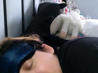 1st time amateur brunette solo with dildo