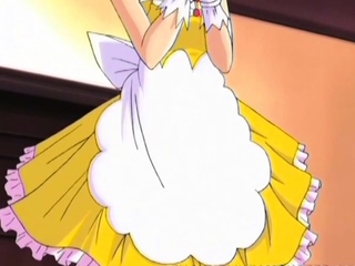 Attractive anime maid fucked