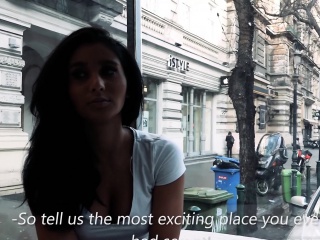 Hot Ria Rodrigez provides an intense blowjob to a stranger