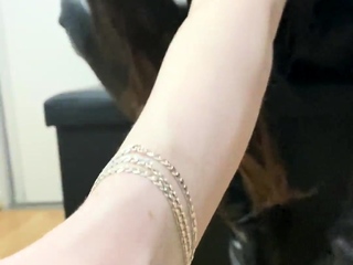 Latex slut solo anal masturbation