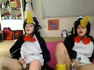 Teen penguins on cam
