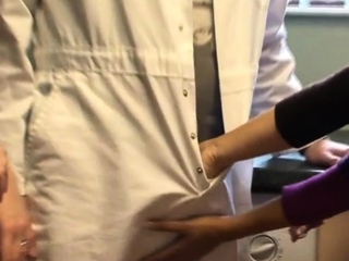 Tiny cock jerked by two matures and Asian