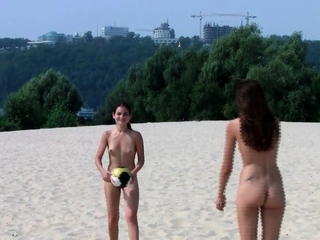 Attractive nudist girl with lovely tits is so relaxed