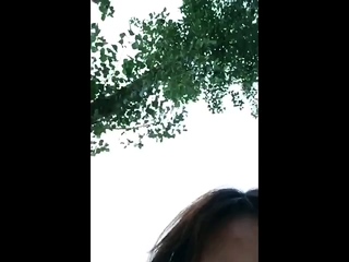 Truly wild outside Japanese teen blowjob
